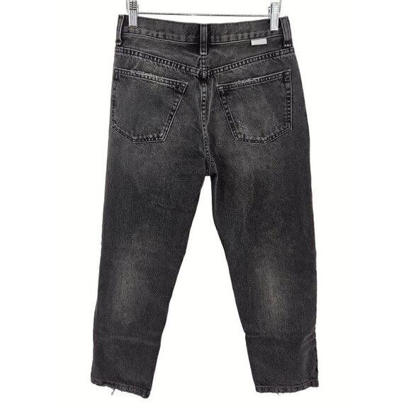 Boyish Tommy Jean Size 27 4 Black High Rise Straight Leg Button Fly Distressed - Picture 2 of 14